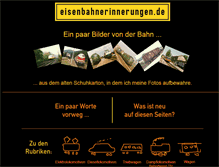 Tablet Screenshot of eisenbahnerinnerungen.de